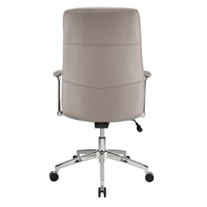 Realspace® Modern Comfort Delagio Bonded Leather Mid-Back Manager's Chair, Taupe/Silver