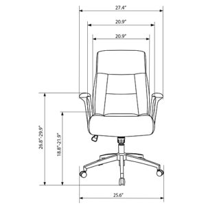 Realspace® Modern Comfort Delagio Bonded Leather Mid-Back Manager's Chair, Taupe/Silver