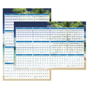 office depot® brand reversible erasable wall calendar, 36″ x 24″, paradise, january to december 2023, odus2201-001