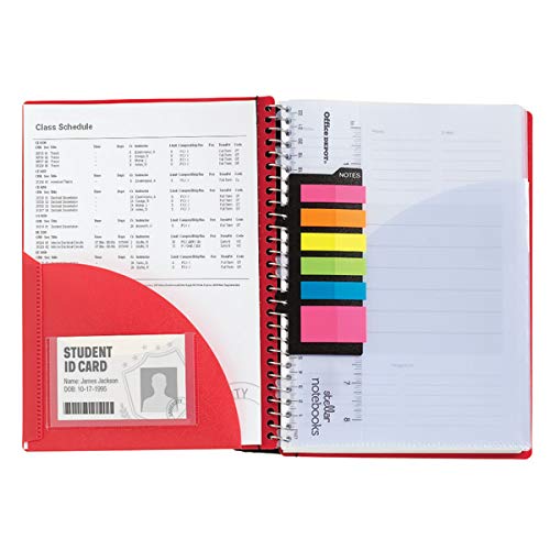 Office Depot® Brand Spiral Stellar Poly Notebook, 6" x 9", 3 Subject, College Ruled, 120 Sheets, 56% Recycled, Black