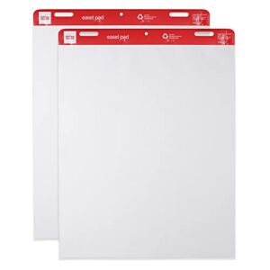 office depot® brand easel pads, 27″ x 34″, 50 sheets, 30% recycled, white, pack of 2