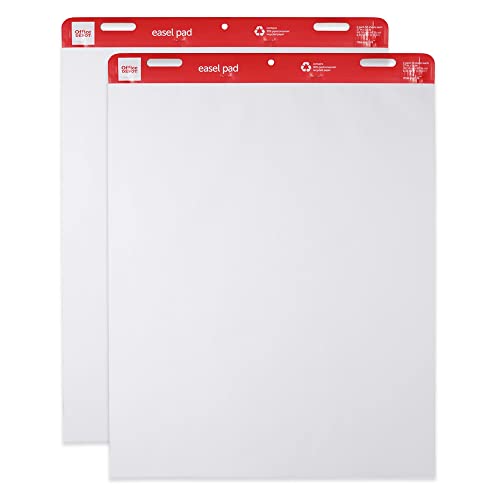 Office Depot® Brand Easel Pads, 27" x 34", 50 Sheets, 30% Recycled, White, Pack Of 2