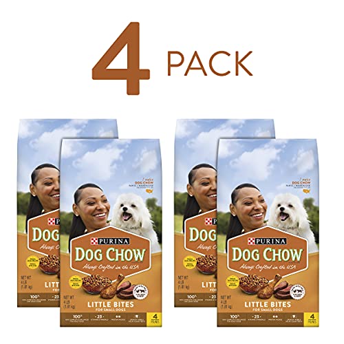 Purina Dog Chow Small Breed Dry Dog Food, Little Bites With Real Chicken & Beef - (4) 4 lb. Bags