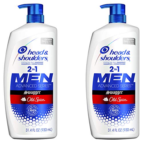 Head and Shoulders Shampoo and Conditioner 2 in 1, Anti Dandruff Treatment and Scalp Care, Old Spice Swagger for Men, 31.4 Fl Oz, Pack of 2