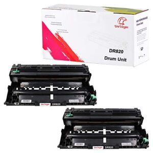 2 pack black replacement for brother dr820 dr-820 drum unit for use in brother dcp-l5500dn dcp-l5600dn l5650dn, hl-l6200dw l6200dwt l5200dwt l5200dw l5100dn l5000d, mfc-l5850dw l5900dw by univirgin