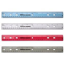 office depot(r) brand transparent plastic ruler for binders, 12in., assorted colors (no color choice)