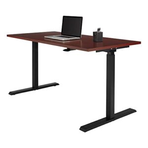 realspace® magellan pneumatic height-adjustable standing desk, 60″w, cherry