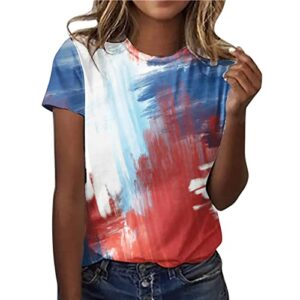masbird oversized t shirts for women, 4th of july shirts women, womens summer cold shoulder tops independence day patriotic shirts stars stripes top tees