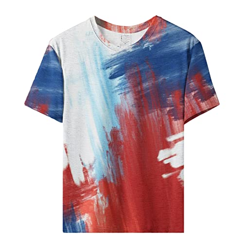 Masbird Oversized T Shirts for Women, 4th of July Shirts Women, Womens Summer Cold Shoulder Tops Independence Day Patriotic Shirts Stars Stripes Top Tees