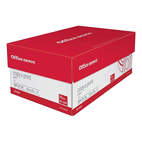 Office Depot® - Copy Paper - Ledger Paper Size, 104 - US /92 - Euro Brightness, 20 lb, White - Paper - 18" x 11.4" x 6.4