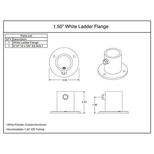 Swimline Cast Aluminum Above Ground Pool Ladder Replacement Deck Flange