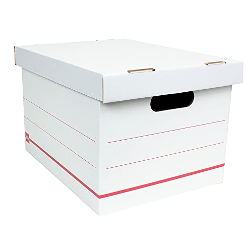 Office Depot® Brand Standard-Duty Corrugated Storage Boxes, Letter/Legal Size, 15" x 12" x 10", 60% Recycled, White/Red