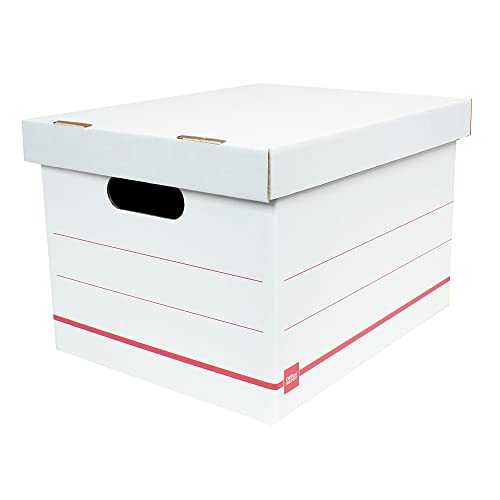 Office Depot® Brand Standard-Duty Corrugated Storage Boxes, Letter/Legal Size, 15" x 12" x 10", 60% Recycled, White/Red