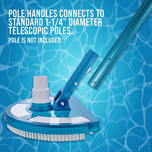 U.S. Pool Supply Weighted Pool Vacuum Head, Transparent Curved Half Moon Body - Swivel Connection, Pole Handle - for Above Ground & Inground Swimming Pools – Vinyl Liner Floor, Wall, Corner Cleaner