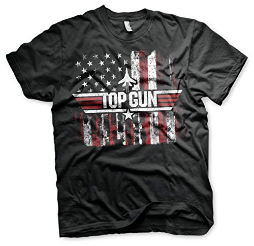 Top Gun Officially Licensed America Big & Tall Mens T-Shirt (Black), XXX-Large