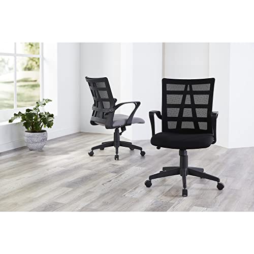 Realspace® Jaxby Mesh Mid-Back Task Chair, Black/Gray