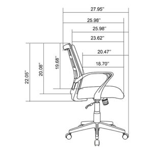 Realspace® Jaxby Mesh Mid-Back Task Chair, Black/Gray