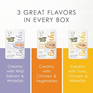 Fancy Feast Purina Grain Free Wet Cat Food Variety Pack, Broths Creamy Collection - (3 Packs of 12) 1.4 oz. Pouches