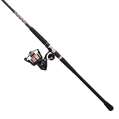 PENN Passion II Spinning Reel and Fishing Rod Combo,Black/Rose Gold