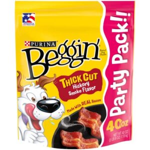 purina beggin’ strips thick cut hickory smoke flavor dog treats – 40 oz. pouch