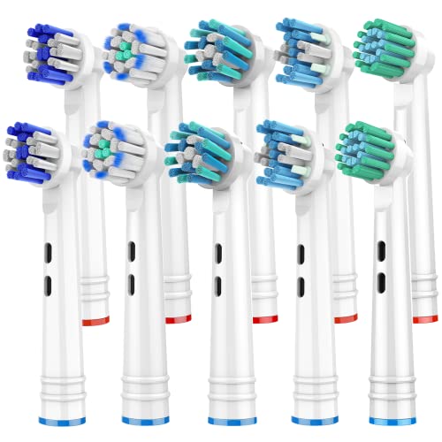 Toothbrush Heads for Oral B, 10 Pack Replacement Toothbrush Heads Medium Soft Dupont Bristles Electric Toothbrush Replacement Heads Effective Cleaning Brush Heads Refills for Oral Health