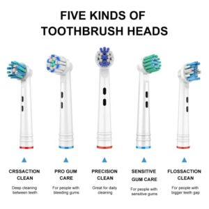 Toothbrush Heads for Oral B, 10 Pack Replacement Toothbrush Heads Medium Soft Dupont Bristles Electric Toothbrush Replacement Heads Effective Cleaning Brush Heads Refills for Oral Health