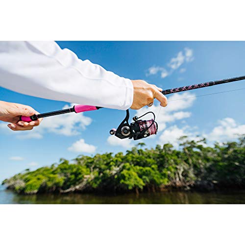 PENN Passion Spinning Reel and Fishing Rod Combo, Black Pink