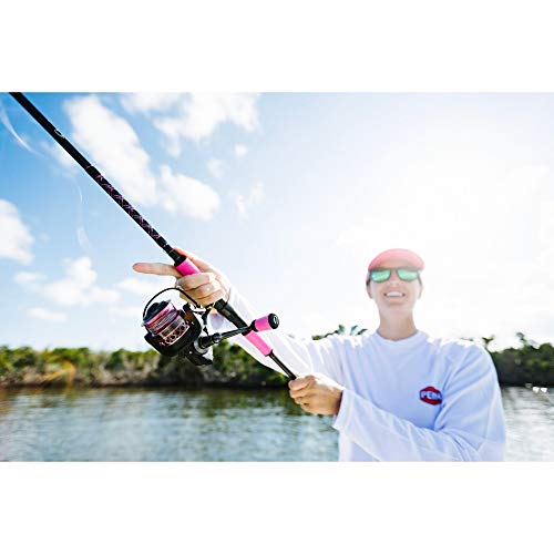 PENN Passion Spinning Reel and Fishing Rod Combo, Black Pink