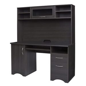 Realspace® Pelingo 56"W Desk with Hutch, Dark Gray