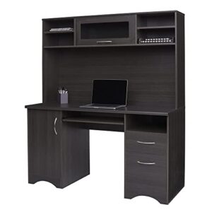 Realspace® Pelingo 56"W Desk with Hutch, Dark Gray