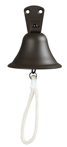 Upstreet Outdoor Bell & Indoor Dinner Bell/Made of Black Large Bell, Cast Iron Bell, Ideal for Wall Mounted Bell, Bracket Mounts Metal Dinner Bell and Hanging Bell for Home, School or Church