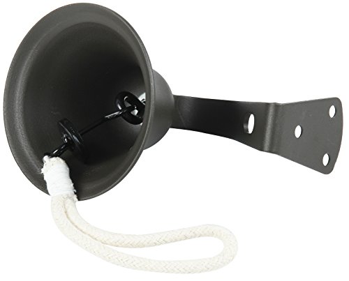 Upstreet Outdoor Bell & Indoor Dinner Bell/Made of Black Large Bell, Cast Iron Bell, Ideal for Wall Mounted Bell, Bracket Mounts Metal Dinner Bell and Hanging Bell for Home, School or Church