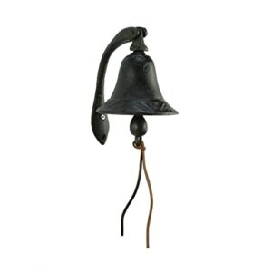 ctw home collection cast iron logan dinner bell with bracket dinner bell – feel the vibe of traditional family meals and gatherings. made of heavy cast iron – measures 4″w x 5½”d x 6″t