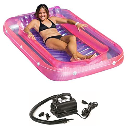 New Swimline 9052 71" Swimming Pool Inflatable Tub Lounger w/ 110 Volt Air Pump