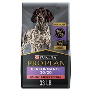 purina pro plan high energy, high protein dog food, sport 30/20 salmon & rice formula – 33 lb. bag