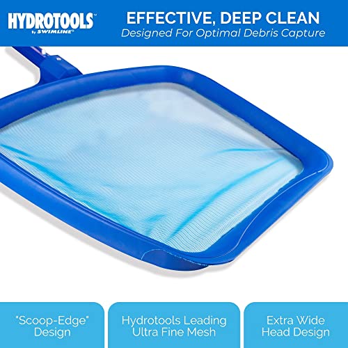 Swimline 8039 Premium Extra Strong Leaf Skimmer Net Head Cleaner for Swimming Pool Spa Fountain Pond Hot Tub Leaves Bugs Debris Fine Cleaning Maintenance, Heavy Duty Large, Blue