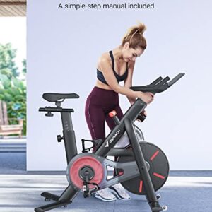 MERACH Exercise Bike, Bluetooth Stationary Bike for Home with Magnetic Resistance, Indoor Cycling Bike with 350lbs Weight Capacity, iPad Holder, TT