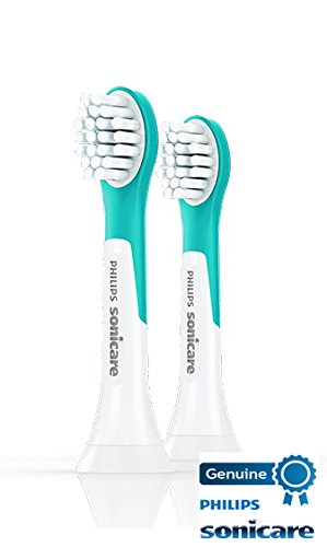 Philips Sonicare for Kids 3+ Genuine Replacement Toothbrush Heads, 2 Brush Heads, Turquoise and White, Compact, HX6032/94