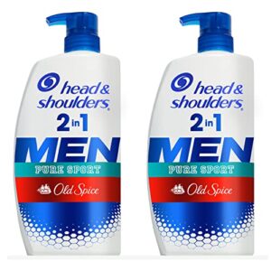 head & shoulders 2-in-1 shampoo and conditioner, anti dandruff treatment and scalp care, lemon-lime scent of old spice pure sport, 31.4 fl oz each, twin pack