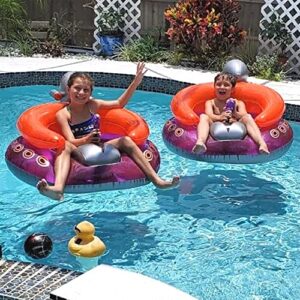 Swimline 9078 Inflatable UFO Lounge Chair Swimming Pool Float with Built-in Squirt Gun and Backrest for Adults and Kids Ages 4 Years and Up (2 Pack)