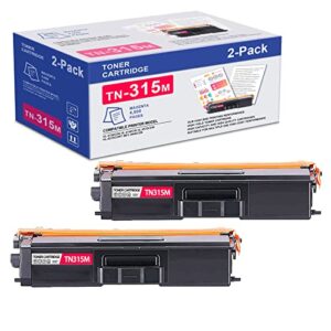 2-pack high yield tn315m toner tn-315m cartridge tn 315 magenta replacement for brother hl-4150cdn hl-4140cw hl-4570cdw hl-4570cdwt mfc-9640cdn mfc-9650cdw mfc-9970cdw magenta toner