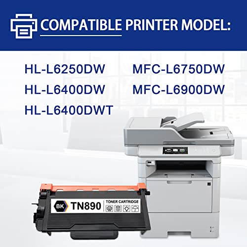 NUCALA Compatible TN890 TN 890 TN-890 High-Yield Toner Cartridge Replacement for Brother HL-L6400DW HL-L6250DW HL-L6400DWT MFC-L6900DW MFC-L6750DW Printer (3-Pack, Black 20,500 Pages)