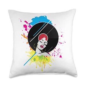 rock dolphin – soul station pride rnb tops disco era dance retro soul style throw pillow, 18×18, multicolor