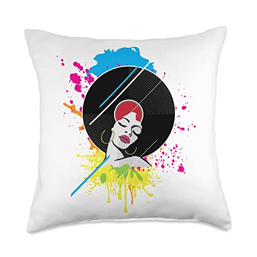 Rock Dolphin - Soul Station Pride RnB Tops Disco Era Dance Retro Soul Style Throw Pillow, 18x18, Multicolor