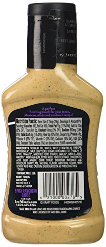 Taco Bell Bold & Creamy, Spicy Ranchero Sauce, 8 Oz bottle