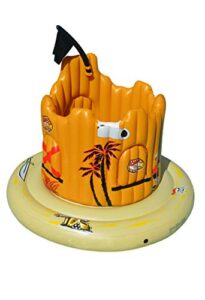 swimline pirate island pool float , black , 82 x 82 62