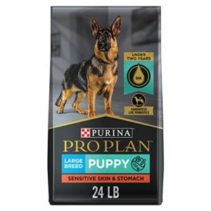 purina pro plan sensitive skin and stomach large breed puppy food with probiotics, salmon & rice formula – 24 lb. bag