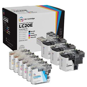 ld compatible ink cartridge replacement for brother lc20e super high yield (3 black, 2 cyan, 2 magenta, 2 yellow, 9-pack)