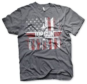 top gun officially licensed america mens t-shirt (dark-heather), xx-large