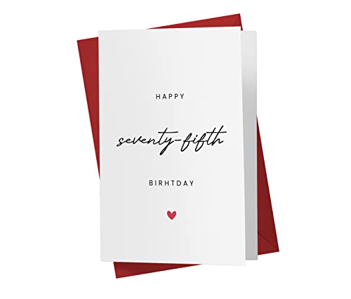 75th Birthday Card for Him Her - 75th Anniversary Card For Dad Mom - 75 Years Old Birthday Card For Brother Sister Friend - Happy 75th Birthday Card for Men Women - Karto - Simple 75th